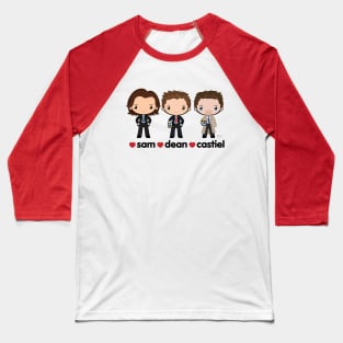 Love Sam, Dean & Castiel Baseball T-Shirt